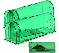 Retoo Reusable Mouse Trap Live 2 Pezzi con Fori per l'aria, Trappola dal Vivo per Uso Interno ed Esterno, Gabbie per Topi per Animali Domestici e Bambini per Giardino o casa, Verde