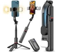 Retoo Selfie Stick Bluetooth Treppiede Estensibile Lampada 3 in 1 fino a 110,5 cm Telefono Cellulare Treppiede Telescopico Supporto Telefono Cellulare Telecomando Senza Fili per Smartphone Angolo di