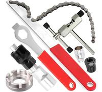 Retoo Set Attrezzi Riparazione Bici 7 Pezzi, Manutenzione Completa, Acciaio Robusto, Formato Compatto, Smontaggio Pedivella Cassetta Catena MTB Strada Universale Trasporto