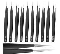 Retoo Set di 10 pinzette antimagnetiche, per dettagli, lavori, riparazioni, computer, telefoni cellulari, orologi, gioielli, lavori di precisione, lavoro di laboratorio, bellezza, depilazione