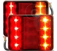 Retoo Set di 2 luci posteriori universali per rimorchio, luci posteriori da 12 V, impermeabili, a tre camere, per destra e sinistra, per orizzontale e verticale, per furgoni, auto, autobus