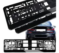 Retoo Set di 2 portatarga con bottone automatico, portatarga, portatarga, per auto, robusto e resistente alle intemperie, 53 x 13,5 cm, nero