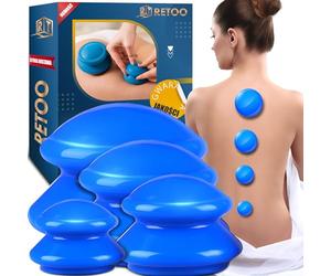 Retoo Set per Coppettazione in Silicone, Testine per Massaggiatore per Rimozione Coppe Anticellulite, Coppetta Sottovuoto 4 Pezzi
