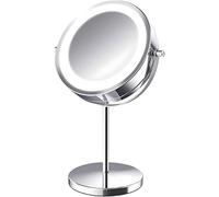 Retoo Specchio cosmetico con illuminazione a LED, altezza 30 cm, specchio da trucco, trucco double face, pratico ingrandimento, specchio girevole per il trucco, specchio da tavolo per la casa