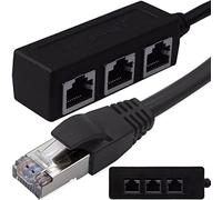 Retoo Splitter LAN 1 a 3, RJ45 Ethernet, cavo prolunga, trasferimento rete, 1 spina a 3 prese, distributore collegamento LAN