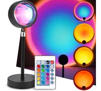 Retoo Sunset Lamp RGB, lampada al tramonto, ideale per foto, selfie e decorazioni per la casa, porta USB, dimmerabile, lampada romantica, luci per selfie, camera da letto, soggiorno, festa