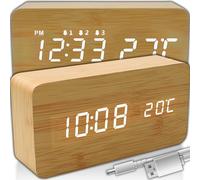 Retoo Sveglia Digitale, Sveglie con Display a LED di Dimensioni, Comodino con Temperatura, Snooze, Sistema 12/24 Ore, Doppio Allarme, 2 Allarme