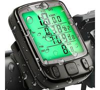 Retoo Tachimetro da bicicletta, impermeabile, conteggio chilometri bici, contachilometri, contachilometri da bicicletta, con display LCD, 25 funzioni, multifunzione, nero