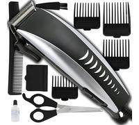 Retoo Tagliacapelli professionale, tagliacapelli per uomini, donne, bambini, 4, accessori per pettine, colore nero, argento
