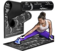Retoo Tappetino da yoga antiscivolo, ecologico, con tracolla, spessore di esercizio e allenamento, per yoga, pilates e fitness, 28 posizioni (175 cm x 61 cm x 3 mm)