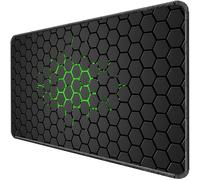 Retoo Tappetino per mouse da gioco XXL, base antiscivolo, nero, 395 x 890 x | Superficie resistente agli spruzzi, bordi arrotondati, per mouse ottici e laser