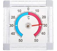 Retoo Termometro da finestra trasparente autoadesivo analogico esterno 7,5 x 7,5 cm, resistente alle intemperie, termometro esterno per finestra, indicatore di temperatura, termometro finestra adesivo