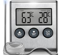 Retoo Termometro digitale per grigliate, termometro per carne, temperatura 0-250 °C, illuminazione posteriore, termometro per forno, analogico, per BBQ Smoker