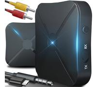 Retoo Trasmettitore Ricevitore Adattatore Audio Bluetooth 2w1 con cavo Aux 3,5 mm e RCA, ricevitore trasmettitore, portatile wireless per cuffie stereo HiFi per auto TV, wireless a bassa latenza