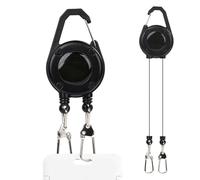 Retractable Badge Holder - Pull Reel with Steel Cord | Carabiner Belt Clip Keyring Attachment for ID Cards, Keys, Tools, Outdoor Camping Hiking Fishing Backpacking Riding Men Women