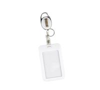 Retractable Badge Holder with Carabiner Clip Vertical IDs Cards for Easy Access in Workplaces and Schools Portable Sturdy ID