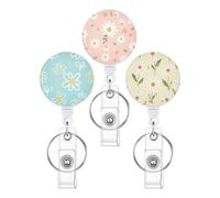 Retractable Badge Reel, 11cm, 3 Pieces Clear Window Work Holder for ID Cards, Office Access, Security Passes, Professional Workplace, Nursing