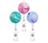 Retractable Badge Reel Holder 3-Pack | Clear Window Work ID Badge Holder With Quick Access & Strong Retraction, Clip For Wallet, Neck Or Waist, Ideal For Nurses, Teachers, Students, Volunteers