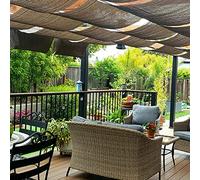Retractable Brown Sun Shade Sail with Fixing Kit - Canopy impermeabile resistente ai raggi UV per esterni Garden Pergola Roof Awning - U Shape 1,5 x 4 m (4,92 x 13 ft) Shade Net