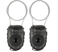 Retractable Cable Lock, M-Wave Lock `N`Roll D 24.9, Steel Cable Dia. 2.4 Mm X 90 Cm, Each On Card (Confezione da 2)