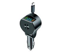 Retractable Car Charger, 3 Port Telescopic Adapter, 18W Fast Charging Plug for Phones, ABS Alloy Vehicle Accessory, Mobile Power Hub with Compact Design, Travel Driving Use for Outdoors Commuting Camp