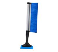 Retractable Car Snow Shovel, Flexible Windshield Ice Scraper with Nylon Brush, Snow Guide Groove, ABS and Aluminum Alloy for Cars, Blue or Black