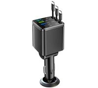 Retractable Charger for Car - 1.77 in Retractable Fast Display Adapter | Car Charging Port for RV Daily Commute Adventure Truck Vehicle Road Trip Travel Work Driver Interior
