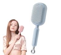 Retractable Cushion Massage Brush, Self-Cleaning Retractable Brush Hair with Soft Air Cushion, Gentle Scalp Comfort Detangling Comb for Travel Home Office (Blue)