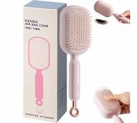 Retractable Cushion Massage Comb, 2026 New Self Cleaning Hair Brush, One-Pull Clean Anti Static Brush, Massage Comb with Retractable Bristles for All Hairs Types (Pink)