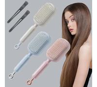 Retractable Cushion Massage Comb Brush, Anti Static Self Cleaning Hair Brush for Women Men, Wet Dry Curly for All Hairs Types Home Travel Office School (3pcs)