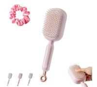 Retractable Cushion Massage Comb, Self Cleaning Brush, Scalp Massager Comb, for Women Men,One-pull Clean Anti Static Brushes, Hair Styling Tools for All Hair Types (C)