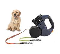 Retractable Double Dog Leash, 3m Double Dog Leash Compatible with Two Dogs Flexible Double Dog Leash with Non-slip Handle, Compatible with Small And M