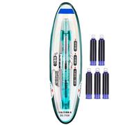 Retractable Fountain Pen - Refillable Fountain Pen | Writing Tool for Journaling | 0.38mm No Leaking Retractable Fountaîn Pens with 5 Refillable Ink Cartridges for Notebook, Art, Sketching, School