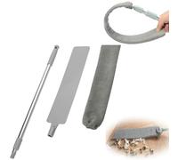 Retractable Gap Dust Cleaner, Retractable Gap Dust Cleaner Cleaning Tools, Reusable Washable Dusting Wand, with Bendable Removable Head (Gray)