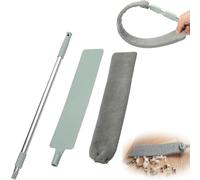 Retractable Gap Dust Cleaner, Retractable Gap Dust Cleaner Cleaning Tools, Reusable Washable Dusting Wand, with Bendable Removable Head (Light Green)