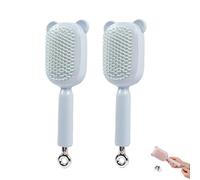Retractable Hair Brush, Retractable Cushion Massage Comb Brush, Retractables Bristles Easy to Clean Anti Static Massage Hairbrush, for Women Long Hairs Thick Hairs (Blue*2)