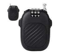 Retractable Lock,14 Inch Steel Cable Password Ski Locks | Travel Accessories, Backpack Safety Locker, Black Snowboard Security Device for Suitcase