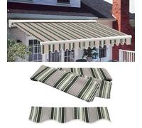 Retractable Multi-Sstripe Awning Shade Fabric 3 x 2,5 m - Replacement Canopy for Garden Patio Tents Sun Shade Shelter Durable Tarp for Outdoor Spaces