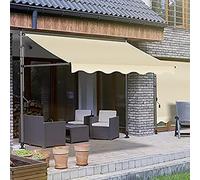 Retractable Patio Awning No-Drill Free Standing Manual Awning with Hand Crank 200cm/6.6ft Stylish Outdoor Shade Solution for Homes and Gardens