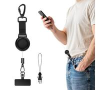 Retractable Phone Lanyard, Anti Theft Security Strap, Tether with Locking Carabiner and 360° Rotating Metal Hook, Outdoor Travel Ski Climbing Hiking, Secure Device Holder, Adjustable, Lightweight