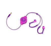 ReTrak EUAUDWPKRL Retractable Sports Wrap Earbuds - Neon Pink/Purple