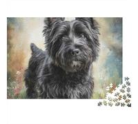 Retrato del Terrier Negro Pacchetto Puzzle Da 1000 Pezzi in Carta Ecologica Per Appassionati Anziani, Puzzle Antistress, Attività Di Viaggio, Regalo Di Natale Popolare Per Anziani 70x50cm/1000pcs