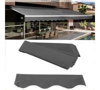 Retrattable Manual Awning Fabric Replacement for Garden Sun Shade Waterproof & Anti UV Outdoor Canopy Cover for Courtyard and Balcony 5x1.5m Gray Shade Shelter
