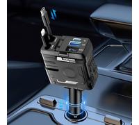 Retrattile Caricatore Auto, Caricatore Rapido per Auto 66W Caricabatterie Auto Retrattile 4 in 1 con Cavi Retrattili e Display di Tensione, Compatibile con iPhone/Galaxy/Google/Huawei/Tablet