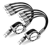 Retrattile Cavo Di Ricarica 1,2M, 4 in 1 Multi Cavo Di Ricarica [2Pack 4A], Cavo