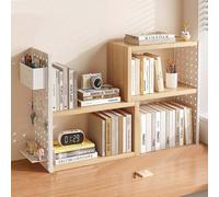 Retrattile Libreria Da Scrivania Con Scheda Perforata, Rotante Scaffale Per Scrivania, Mensola A Scaffale Con Griglia In Metallo, Per Computer, Del Soggiorno(Natural)