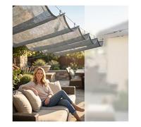 Retrattile Onda Vela Parasole, Pergola Sostituzione Copertura Dell'ombra con Kit di Montaggio per Tendalino Terrazza Cortile Portico Gazebo, Include aste di supporto(W2.6*L8m/W8.53*L26.25ft)