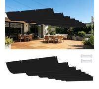 Retrattile ondulato e vela 2,8 x 3,8 m - Resinta UV, impermeabile, antivento e antistrappo per giardino, patio e terrazza, protezione solare nero telone