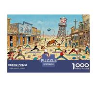 Retreat di Yoga dello Spaghetti Western Puzzle in Legno Impermeabile DIY Puzzles Da 1000 Pezzi Per Adulti Sfidanti E Rompicapo Per Decorazioni Domestiche