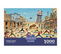 Retreat di Yoga dello Spaghetti Western Puzzle in Legno Impermeabile DIY Puzzles Da 1000 Pezzi Per Adulti Sfidanti E Rompicapo Giochi Di Impegnativi